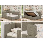 Łóżko dziecięce ARVO ALTA 90x200 - ciemnobeżowy, struktura - strona lewa