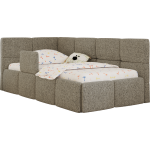 Łóżko dziecięce ARVO ALTA 90x200 - materac pocket - ciemnobeżowy, struktura - strona lewa