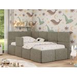 Łóżko dziecięce ARVO ALTA 90x200 - materac multipocket - ciemnobeżowy, struktura - strona lewa