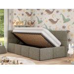 Łóżko dziecięce ARVO ALTA 90x200 - materac multipocket - ciemnobeżowy, struktura - strona lewa