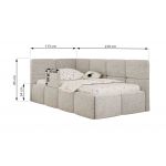 Łóżko dziecięce ARVO ALTA 90x200 - materac multipocket - jasnoszary, struktura - strona lewa