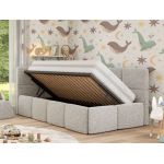 Łóżko dziecięce ARVO ALTA 90x200 - materac multipocket - jasnoszary, struktura - strona lewa