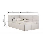 Łóżko dziecięce ARVO ALTA 90x200 - materac multipocket - biały, ekoskóra - strona lewa