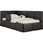 Łóżko dziecięce ARVO ALTA 90x200 - materac multipocket - szary, ekoskóra - strona lewa