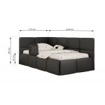 Łóżko dziecięce ARVO ALTA 90x200 - materac multipocket - szary, ekoskóra - strona lewa