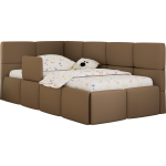 Łóżko dziecięce ARVO ALTA 90x200 - brązowy, ekoskóra - strona lewa