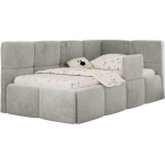 Łóżko dziecięce ARVO ALTA 90x200 - materac piankowy - jasnoszary, plusz - strona prawa