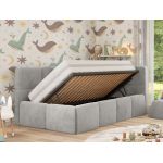 Łóżko dziecięce ARVO ALTA 90x200 - materac multipocket - jasnoszary, plusz - strona prawa