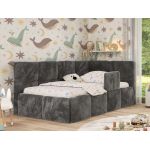 Łóżko dziecięce ARVO ALTA 90x200 - ciemnoszary, plusz - strona prawa