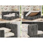 Łóżko dziecięce ARVO ALTA 90x200 - materac piankowy - ciemnoszary, plusz - strona prawa