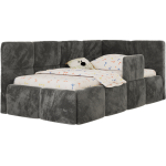 Łóżko dziecięce ARVO ALTA 90x200 - materac pocket - ciemnoszary, plusz - strona prawa