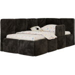 Łóżko dziecięce ARVO ALTA 90x200 - materac multipocket - czarny, plusz - strona prawa