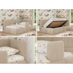 Łóżko dziecięce ARVO ALTA 90x200 - kremowy, plusz - strona prawa