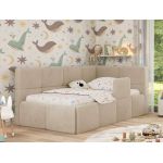 Łóżko dziecięce ARVO ALTA 90x200 - materac multipocket - kremowy, plusz - strona prawa