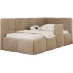 Łóżko dziecięce ARVO ALTA 90x200 - materac piankowy - beżowy, plusz - strona prawa