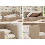 Łóżko dziecięce ARVO ALTA 90x200 - materac multipocket - beżowy, plusz - strona prawa