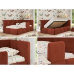 Łóżko dziecięce ARVO ALTA 90x200 - pomarańczowy, plusz - strona prawa