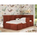 Łóżko dziecięce ARVO ALTA 90x200 - materac multipocket - pomarańczowy, plusz - strona prawa