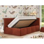 Łóżko dziecięce ARVO ALTA 90x200 - materac multipocket - pomarańczowy, plusz - strona prawa