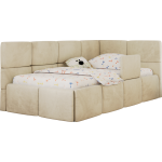 Łóżko dziecięce ARVO ALTA 90x200 - materac piankowy - beżowy, welwet - strona prawa