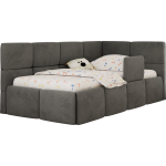 Łóżko dziecięce ARVO ALTA 90x200 - materac piankowy - ciemnoszary, welwet - strona prawa