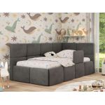 Łóżko dziecięce ARVO ALTA 90x200 - materac multipocket - ciemnoszary, welwet - strona prawa