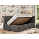 Łóżko dziecięce ARVO ALTA 90x200 - materac multipocket - ciemnoszary, welwet - strona prawa