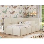 Łóżko dziecięce ARVO ALTA 90x200 - materac pocket - kremowy, struktura - strona prawa