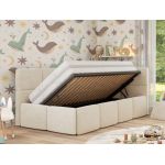 Łóżko dziecięce ARVO ALTA 90x200 - materac multipocket - kremowy, struktura - strona prawa