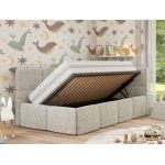 Łóżko dziecięce ARVO ALTA 90x200 - materac piankowy - beżowy, struktura - strona prawa