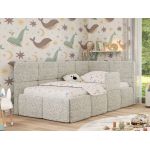 Łóżko dziecięce ARVO ALTA 90x200 - materac pocket - beżowy, struktura - strona prawa