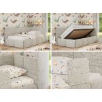 Łóżko dziecięce ARVO ALTA 90x200 - materac multipocket - beżowy, struktura - strona prawa