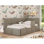 Łóżko dziecięce ARVO ALTA 90x200 - materac piankowy - szary, struktura - strona prawa