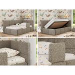 Łóżko dziecięce ARVO ALTA 90x200 - materac pocket - szary, struktura - strona prawa