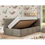 Łóżko dziecięce ARVO ALTA 90x200 - materac multipocket - szary, struktura - strona prawa