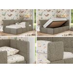 Łóżko dziecięce ARVO ALTA 90x200 - materac piankowy - ciemnobeżowy, struktura - strona prawa