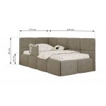 Łóżko dziecięce ARVO ALTA 90x200 - materac multipocket - ciemnobeżowy, struktura - strona prawa