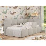 Łóżko dziecięce ARVO ALTA 90x200 - materac multipocket - jasnoszary, struktura - strona prawa