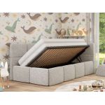 Łóżko dziecięce ARVO ALTA 90x200 - materac multipocket - jasnoszary, struktura - strona prawa