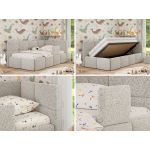 Łóżko dziecięce ARVO ALTA 90x200 - materac multipocket - jasnoszary, struktura - strona prawa