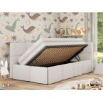 Łóżko dziecięce ARVO ALTA 90x200 - materac pocket - biały, ekoskóra - strona prawa