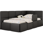 Łóżko dziecięce ARVO ALTA 90x200 - materac multipocket - szary, ekoskóra - strona prawa