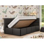 Łóżko dziecięce ARVO ALTA 90x200 - materac multipocket - szary, ekoskóra - strona prawa