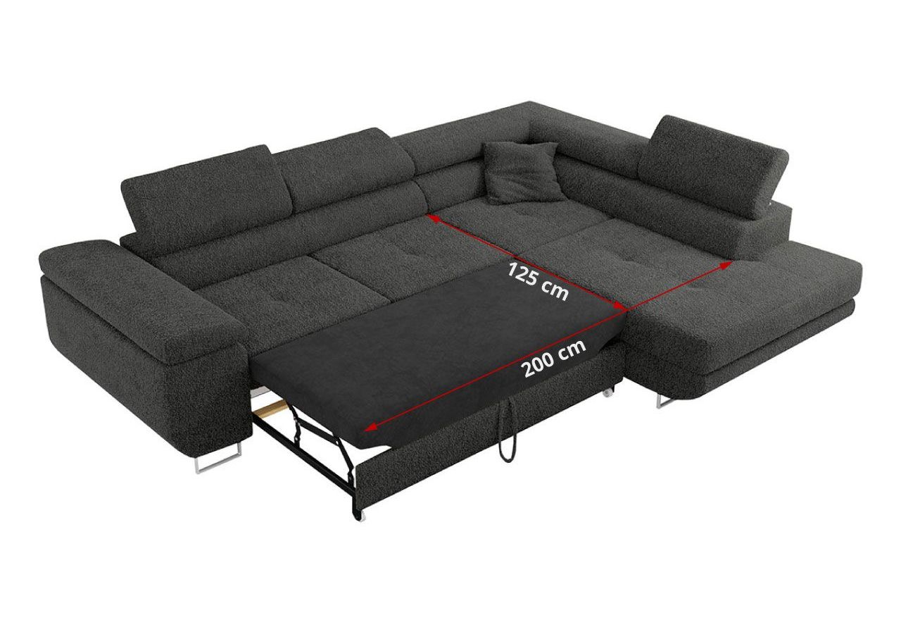 Narożnik GUSTAW L - Abriamo 08 - szary - OUTLETU