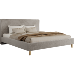 Łóżko tapicerowane LUMARO CLASSIC 160x200 - jasnoszary, plusz