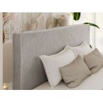 Łóżko tapicerowane LUMARO CLASSIC 200x200 - materac pocket - jasnoszary, plusz
