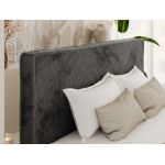 Łóżko tapicerowane LUMARO CLASSIC 140x200 - materac multipocket - ciemnoszary, plusz