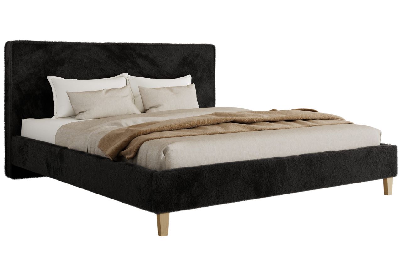 Łóżko tapicerowane LUMARO CLASSIC 180x200 - ciemnoszary, plusz