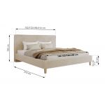 Łóżko tapicerowane LUMARO CLASSIC 180x200 - kremowy, plusz