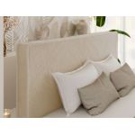 Łóżko tapicerowane LUMARO CLASSIC 160x200 - materac pocket - kremowy, plusz